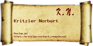 Kritzler Norbert névjegykártya